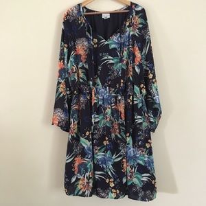 Ava & Viv Long Sleeve Floral Lightweight Dress